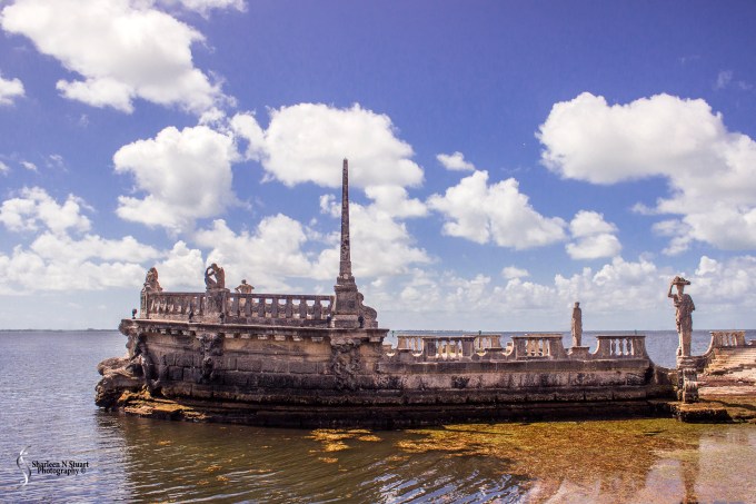 The Barge, a boat shaped Scultpture, functions as a monumental breakwater. The Barge was sculpted by Alexander Stirling Calder (1870–1945) and can be found located in the water in front of the Main House overlooking the bay. The Barge is decorated with carving representing mythical Caribbean creatures.