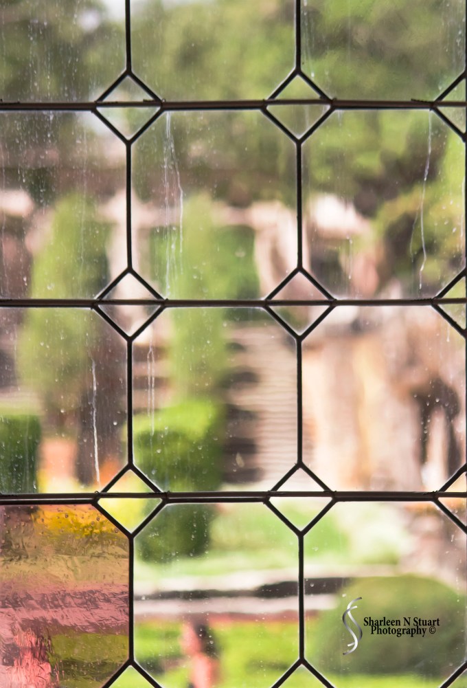 From the inside of the house looking out, I loved the distorted view of the grounds.