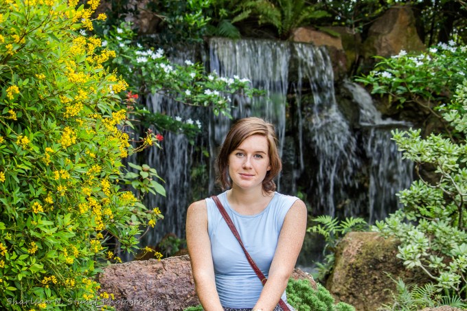 Amy at the waterfall.