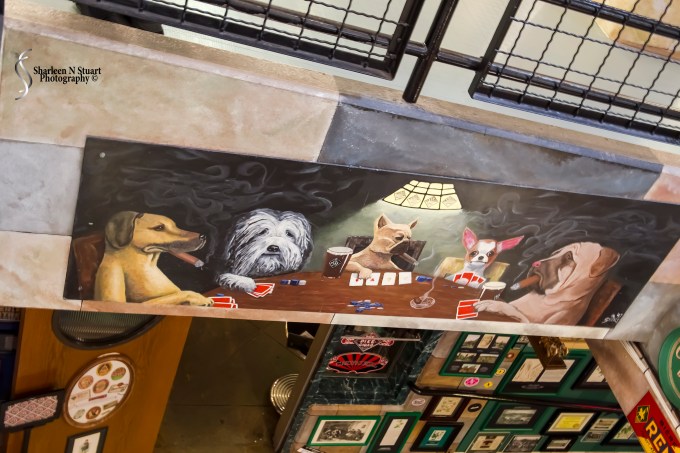 Looking down into a pub at Pike Place Market