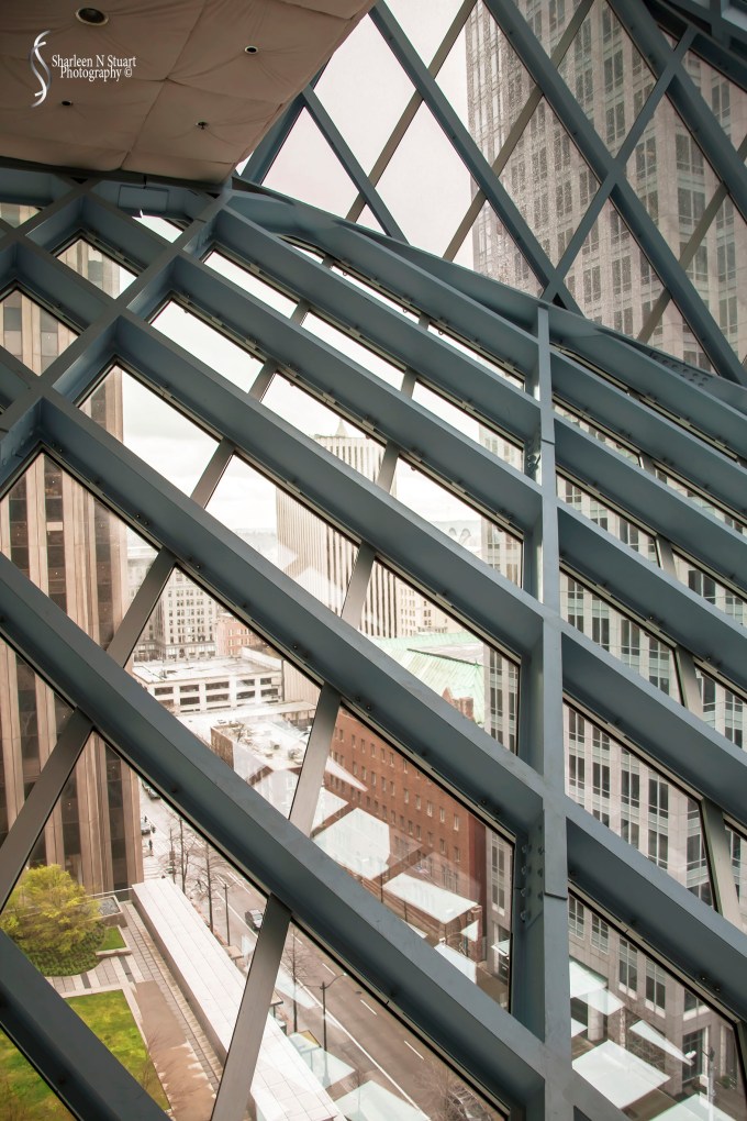 Inside the Seattle Library - looking out
