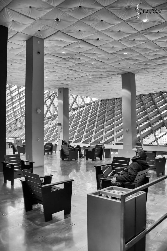 Inside the Seattle Library - starting at the 10th floor.