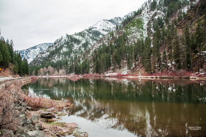 A beautiful lake and view alongside a shop, called The Alps, that we stopped at. Interesting store. I had about a hundred different varieties of taffy.